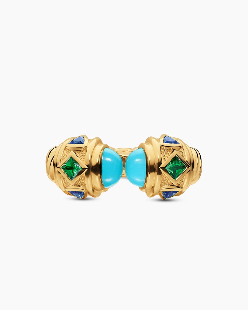 Womens Renaissance Colour Ring in 18K Yellow Gold, 10mm