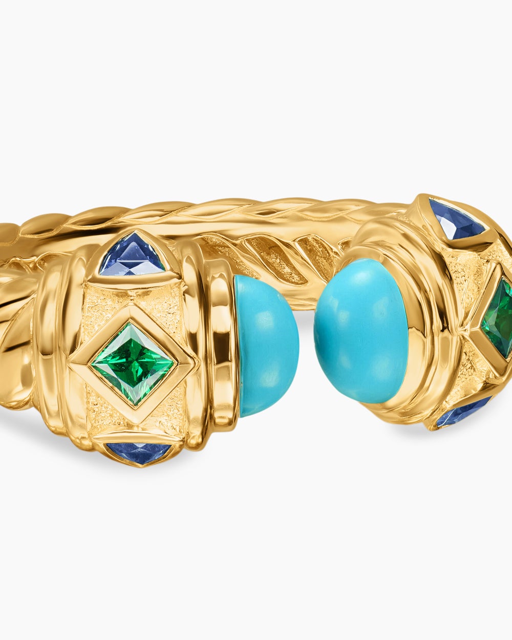 Womens Renaissance Colour Ring in 18K Yellow Gold, 10mm