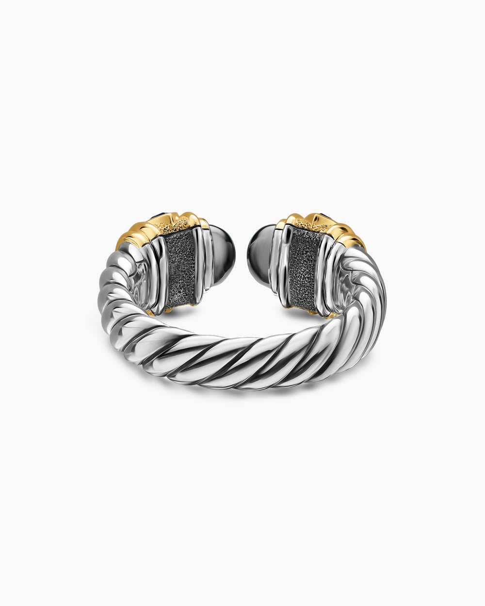 Womens Renaissance Color Ring in Sterling Silver with 14K Yellow Gold, 10mm