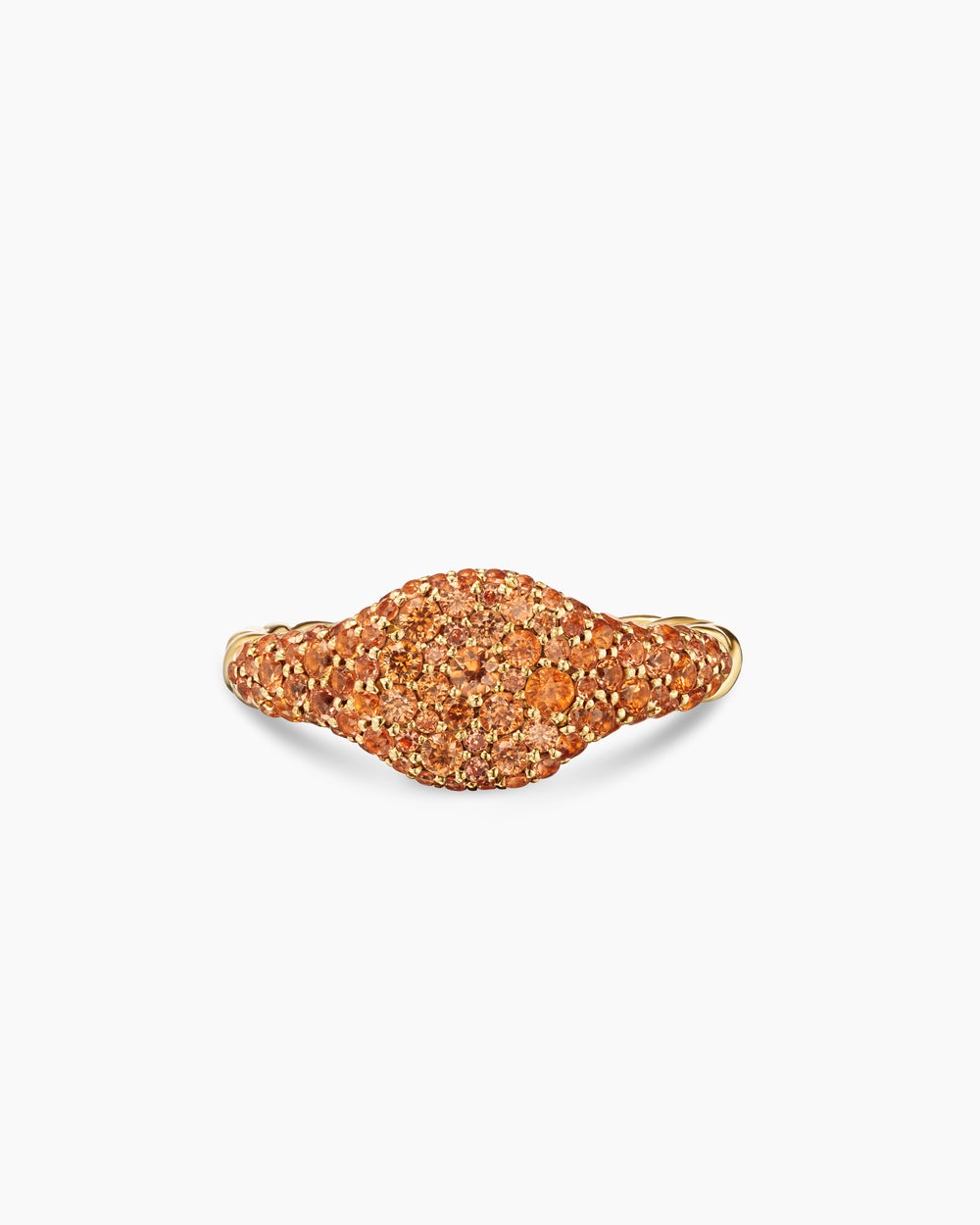 Womens Petite Pavé Pinky Ring in 18K Yellow Gold, 7mm