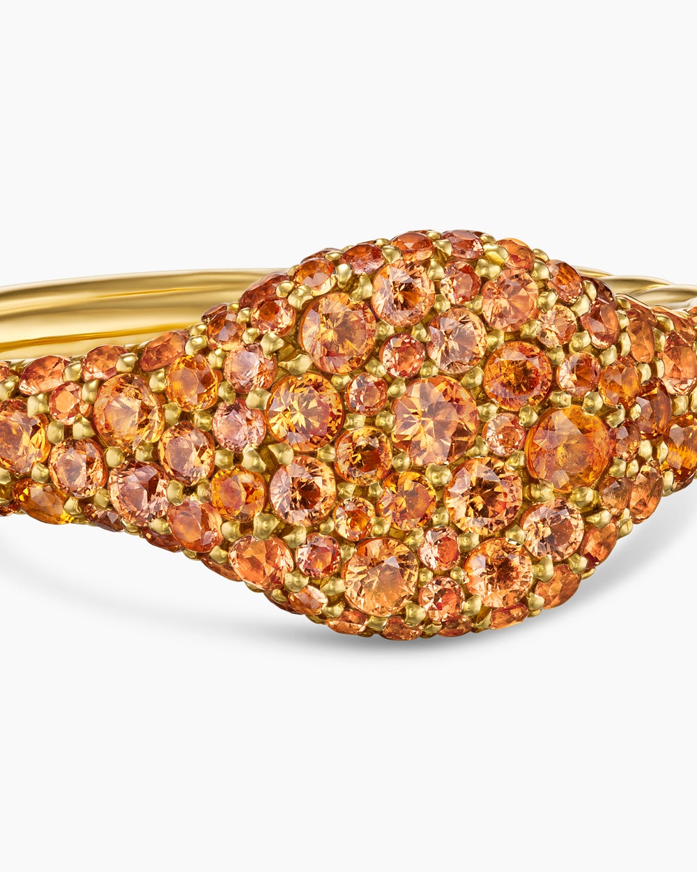 Womens Petite Pavé Pinky Ring in 18K Yellow Gold, 7mm