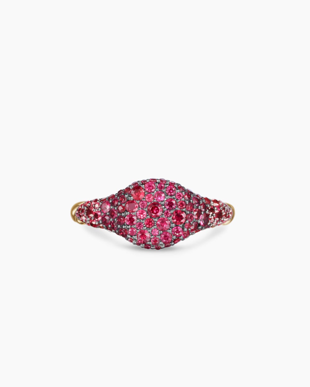 Womens Petite Pavé Pinky Ring in 18K Yellow Gold, 7mm
