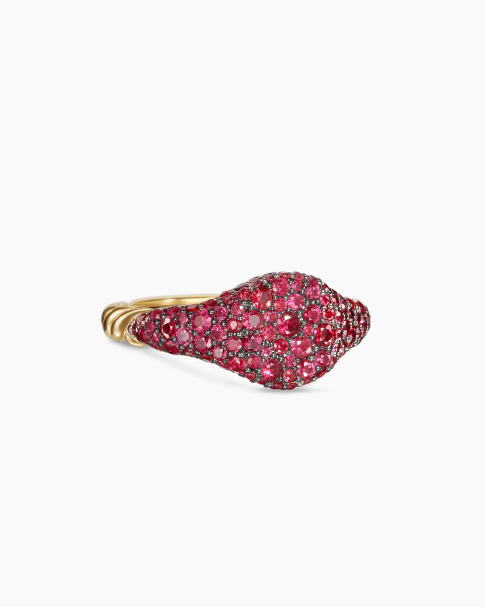 Womens Petite Pavé Pinky Ring in 18K Yellow Gold, 7mm