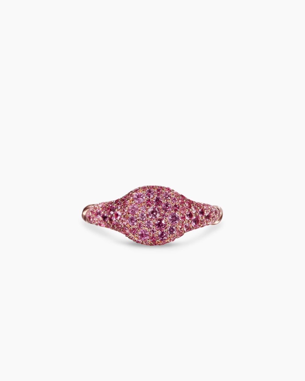 Womens Petite Pavé Pinky Ring in 18K Rose Gold, 7mm