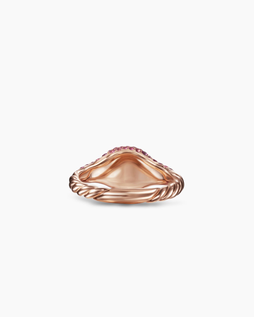 Womens Petite Pavé Pinky Ring in 18K Rose Gold, 7mm