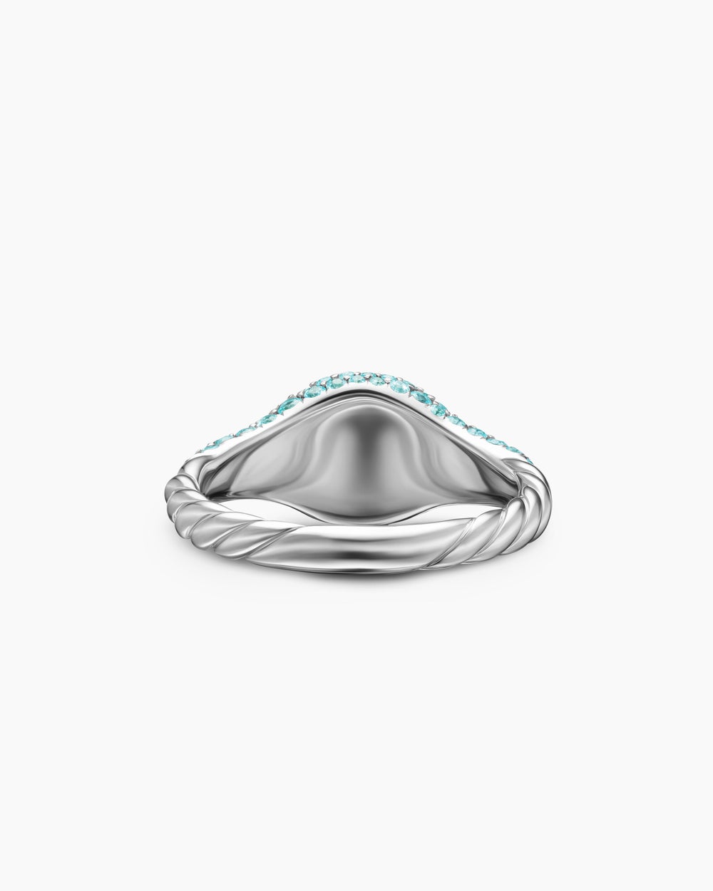 Womens Petite Pavé Pinky Ring in 18K White Gold, 7mm