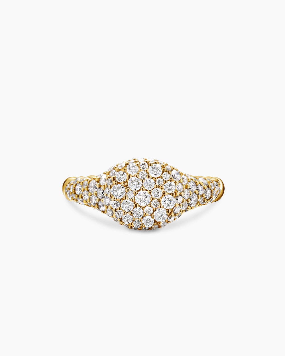 Womens Petite Pavé Pinky Ring in 18K Yellow Gold, 7mm