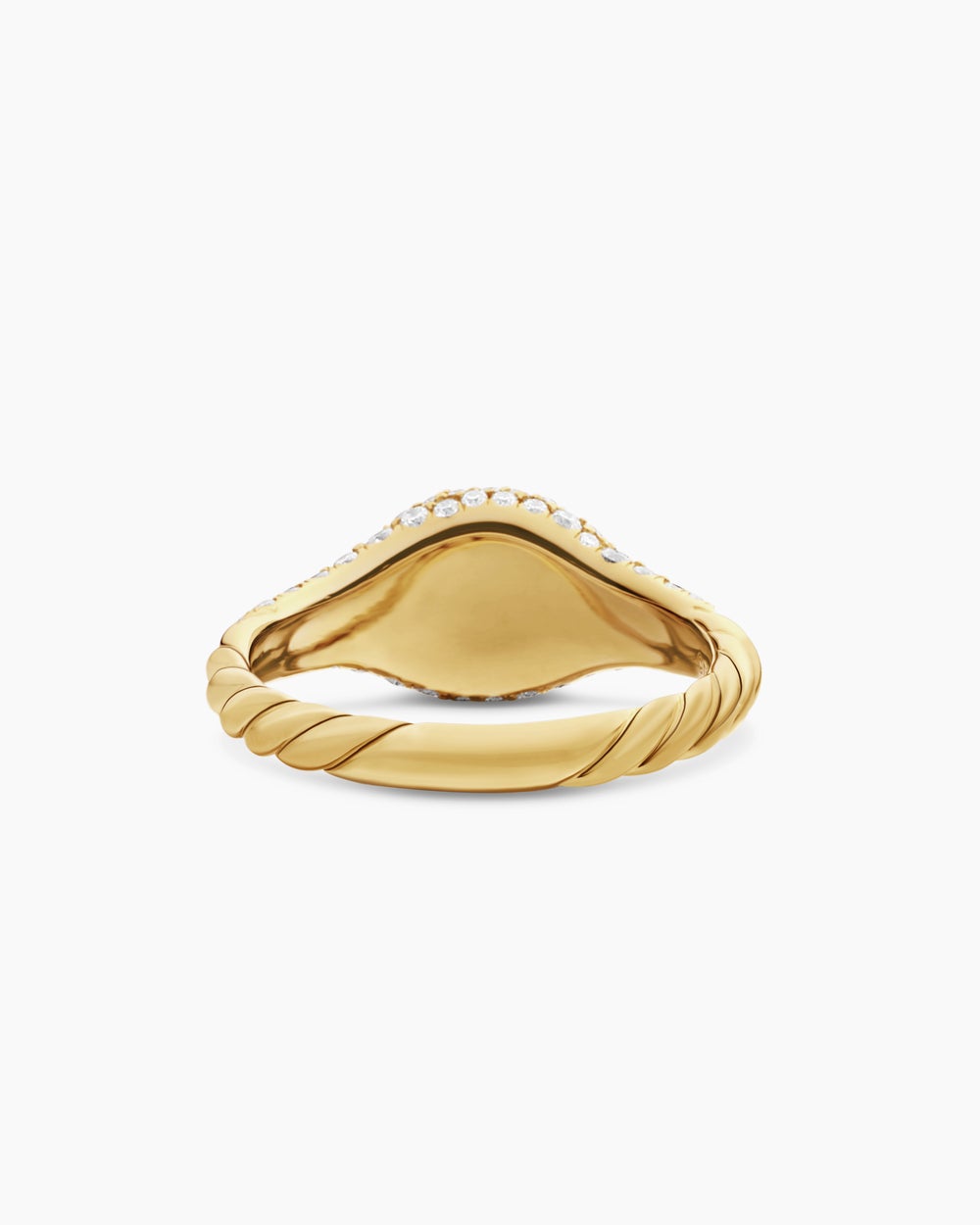 Womens Petite Pavé Pinky Ring in 18K Yellow Gold, 7mm