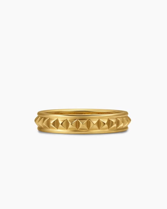 Anneau Pyramid en or jaune 18 carats, 4 mm