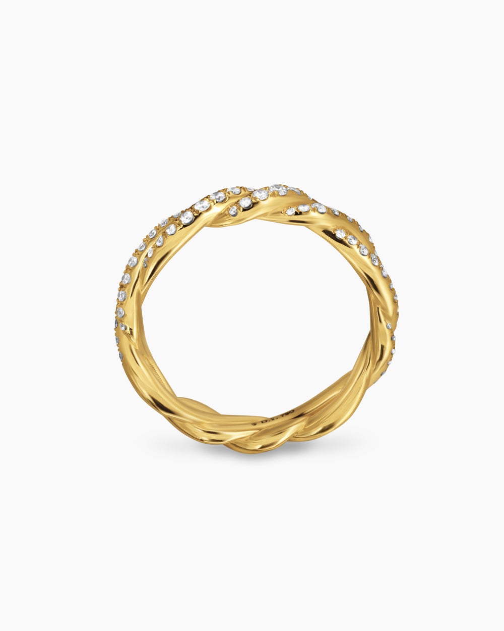 Womens Wisteria Band Ring in 18K Yellow Gold with Diamonds, 4.4mm
