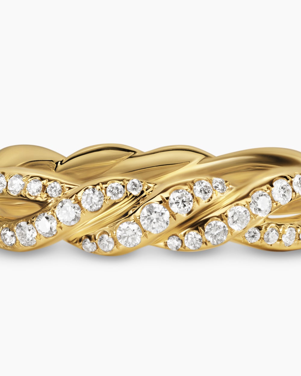 Womens Wisteria Band Ring in 18K Yellow Gold with Diamonds, 4.4mm