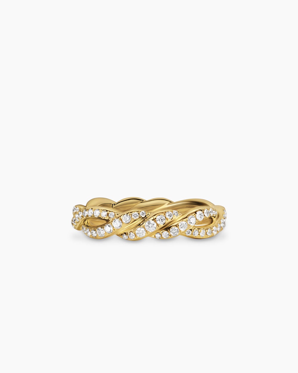 Womens Wisteria Band Ring in 18K Yellow Gold with Diamonds, 4.4mm