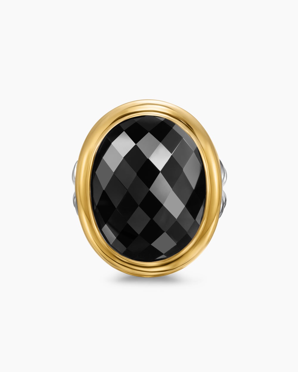 Womens Albion Oval Ring in Sterling Silver with 18K Yellow Gold, 21mm