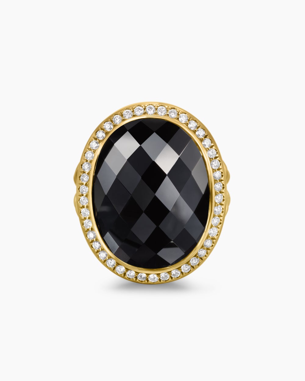 Womens Albion Oval Ring in 18K Yellow Gold with Diamonds, 21mm