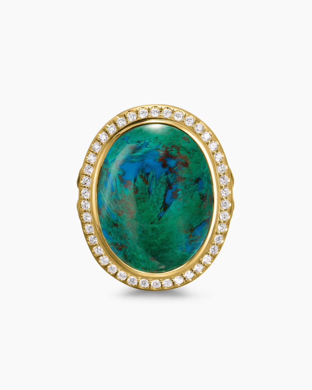 Womens Albion Oval Ring in 18K Yellow Gold with Diamonds, 21mm