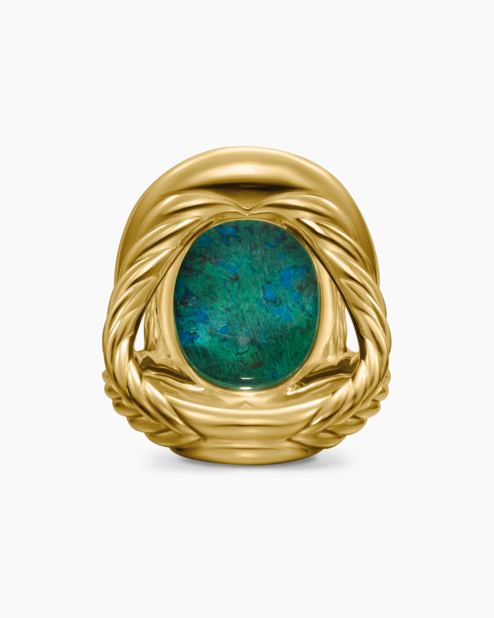 Womens Albion Oval Ring in 18K Yellow Gold with Diamonds, 21mm