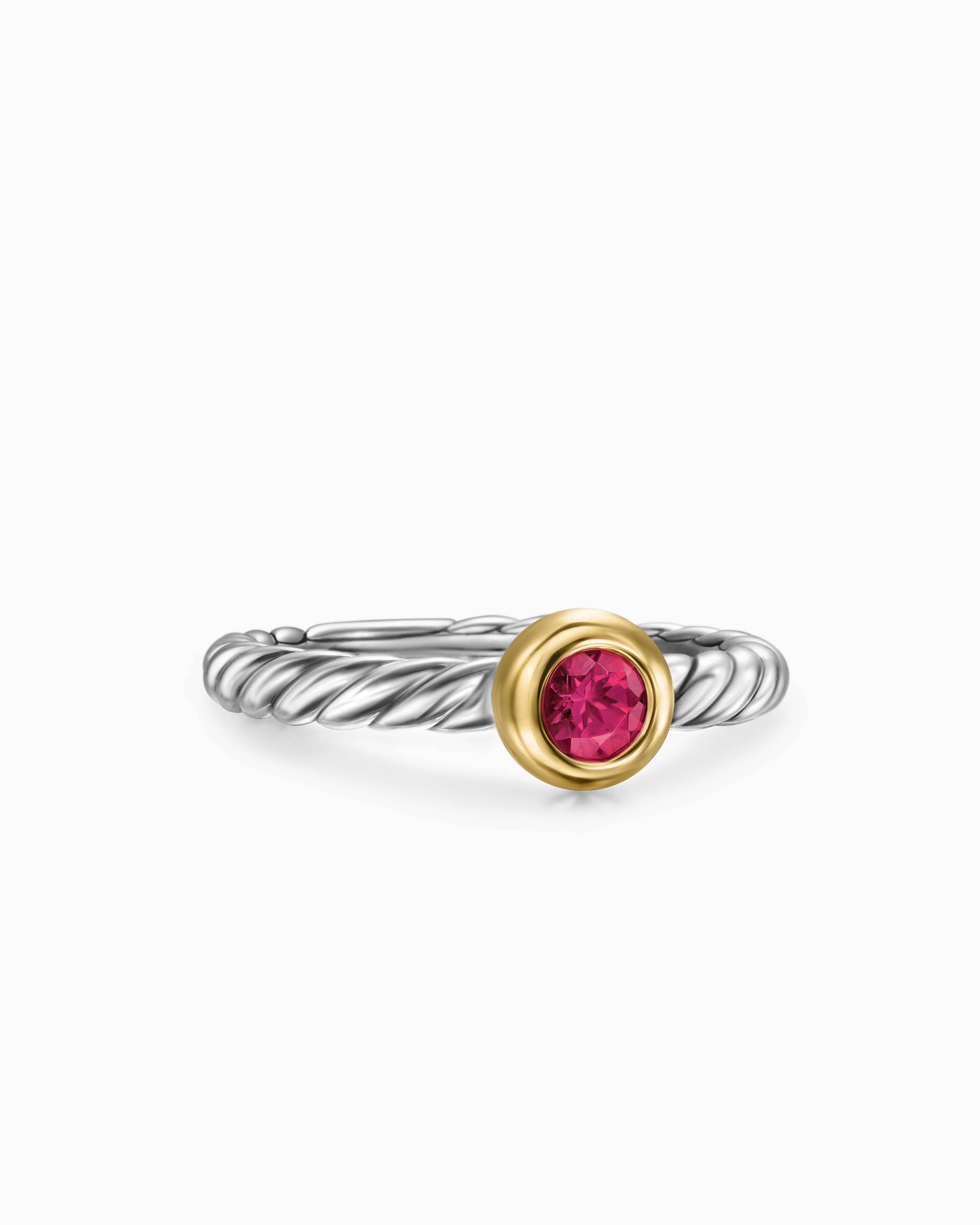 Bague Cable de petite taille en argent sterling avec or jaune 14 carats, 2,8 mm femmes 