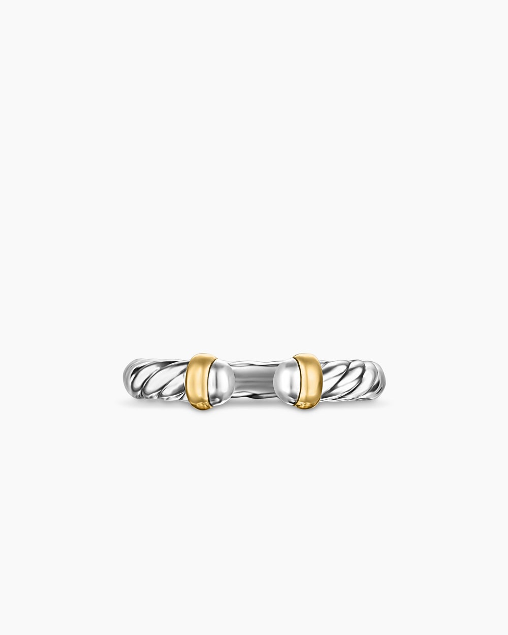 Bague Petite Cable ouverte en argent sterling avec or jaune 14 carats, 3,4 mm femmes