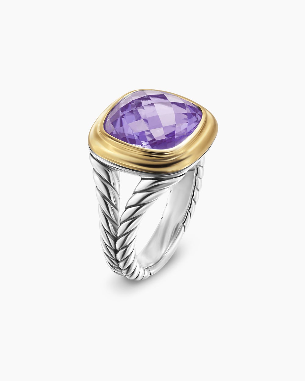 Womens Albion Ring in Sterling Silver with 18K Yellow Gold, 11mm