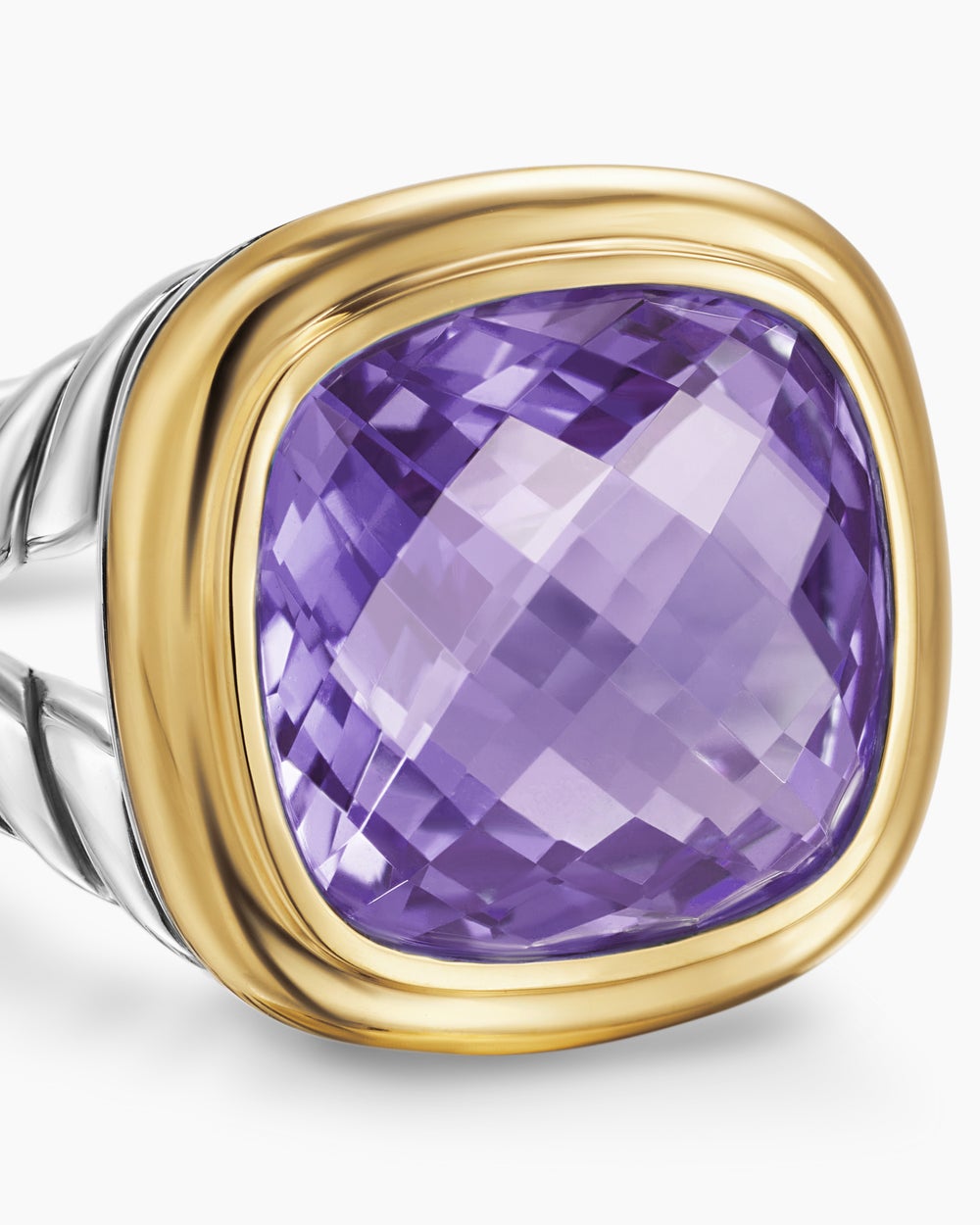 Womens Albion Ring in Sterling Silver with 18K Yellow Gold, 11mm