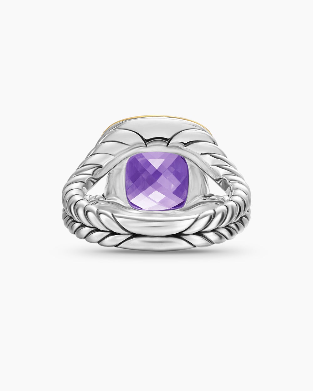 Womens Albion Ring in Sterling Silver with 18K Yellow Gold, 11mm