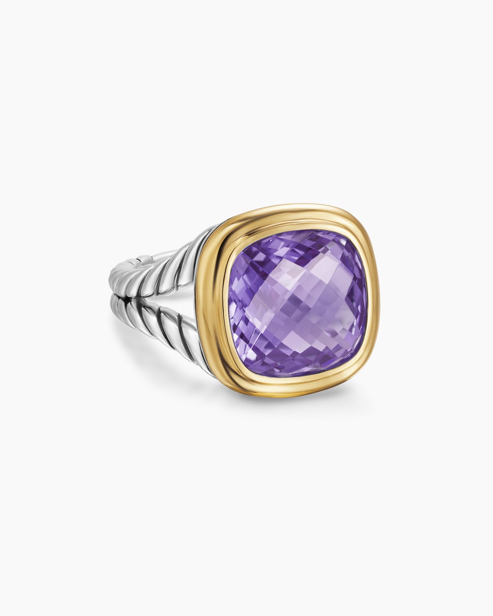 Womens Albion Ring in Sterling Silver with 18K Yellow Gold, 11mm