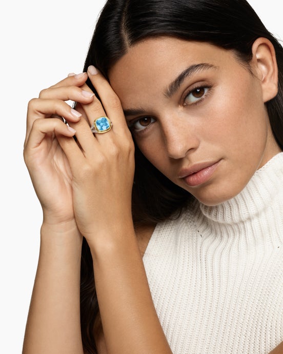 Albion® Ring in Sterling Silver with 18K Yellow Gold and Amethyst, 11mm