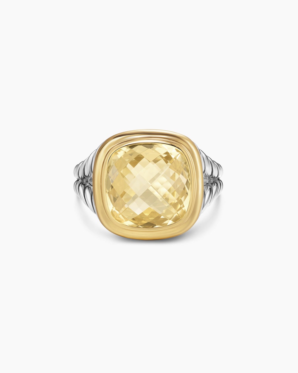 Womens Albion Ring in Sterling Silver with 18K Yellow Gold, 11mm