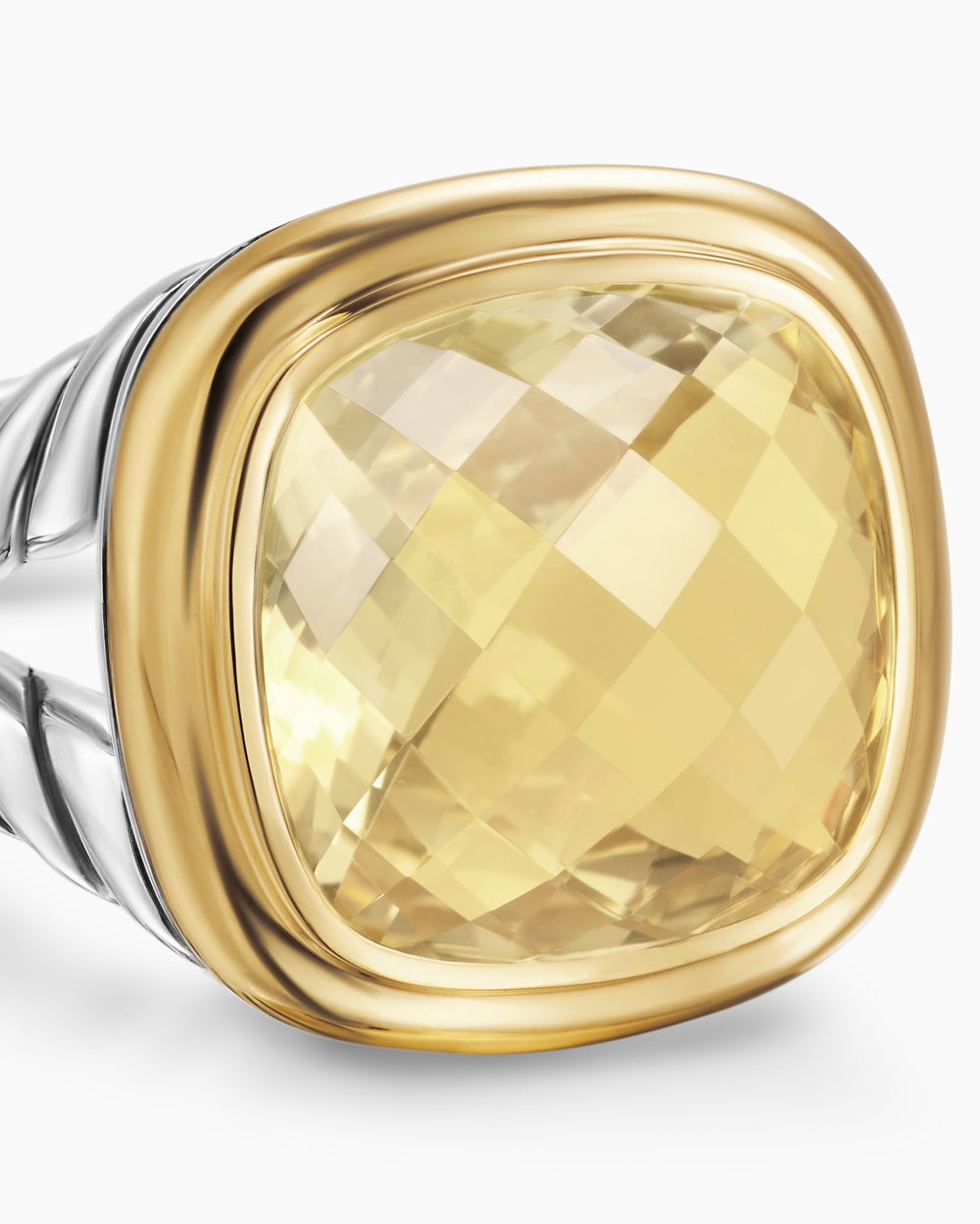 Womens Albion Ring in Sterling Silver with 18K Yellow Gold, 11mm