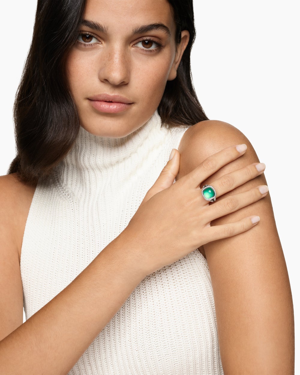 Womens Albion Ring in Sterling Silver with Diamonds, 11mm