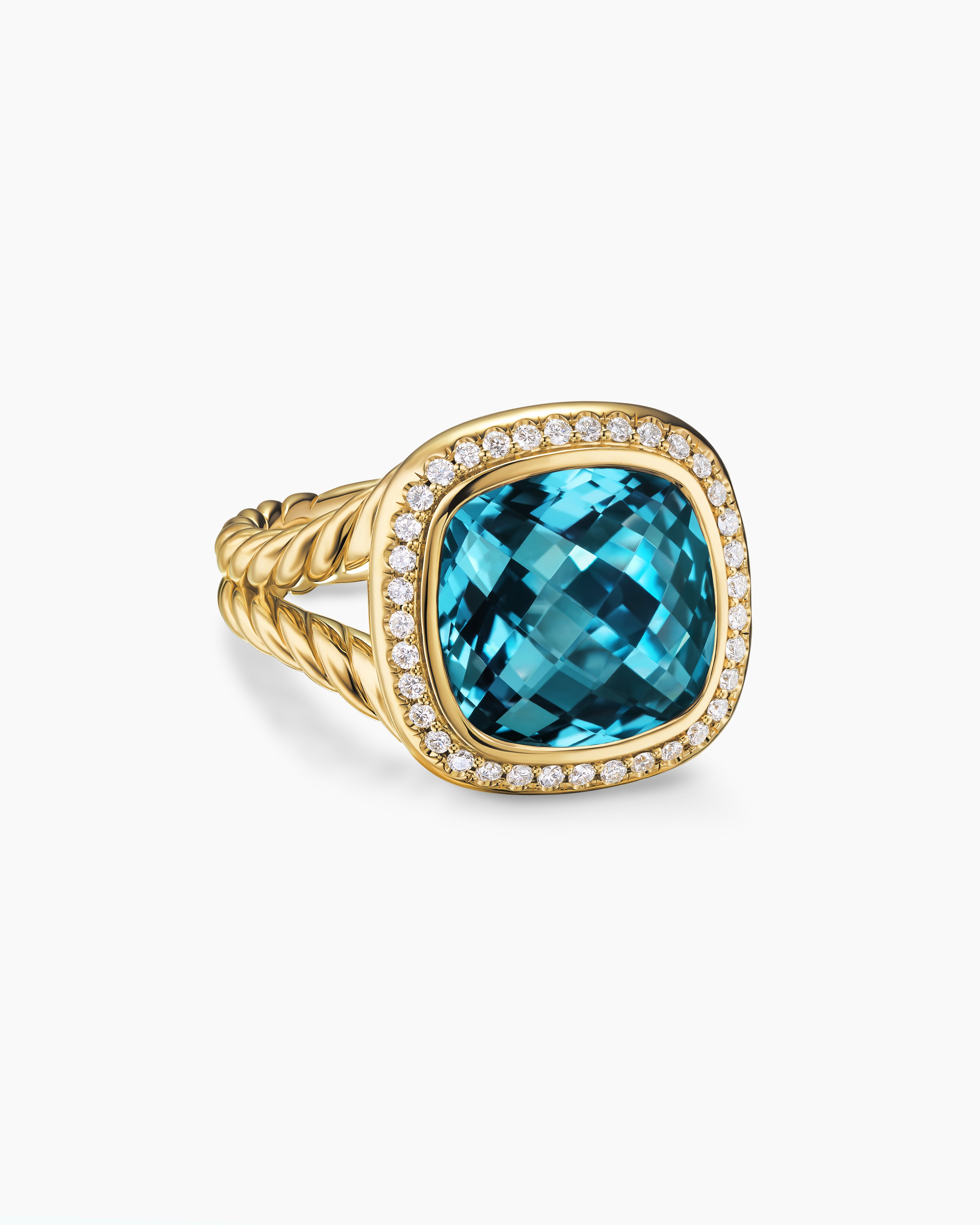 Womens Albion Ring in 18K Yellow Gold with Diamonds, 11mm