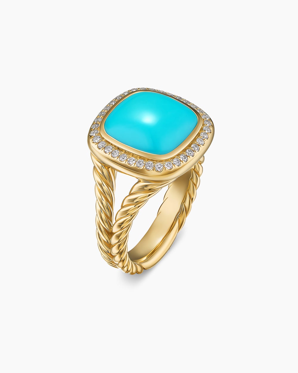 Womens Albion Ring in 18K Yellow Gold with Diamonds, 11mm