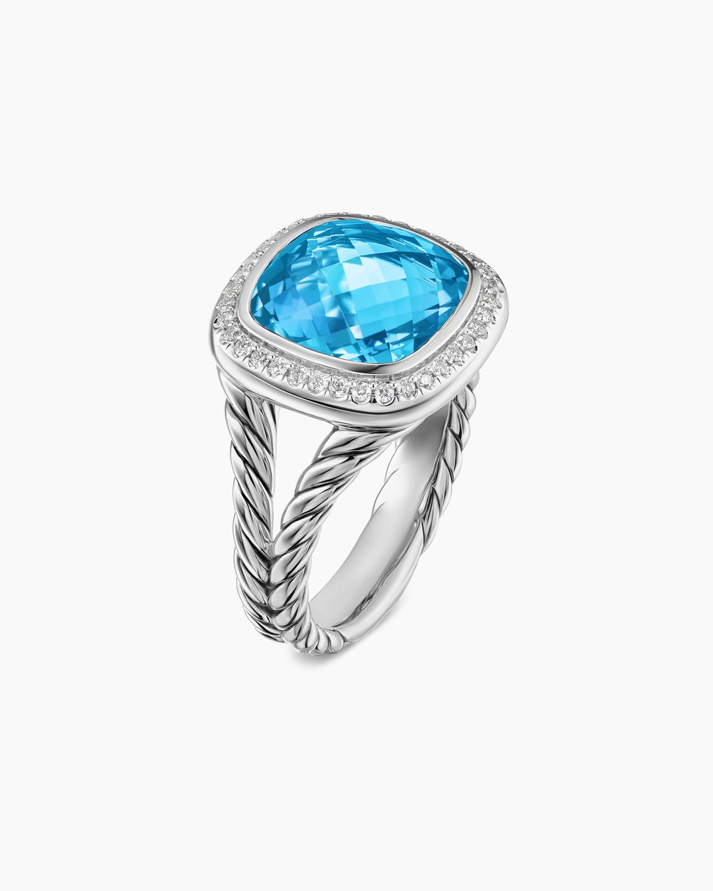 Womens Albion Ring in Sterling Silver with Diamonds, 11mm