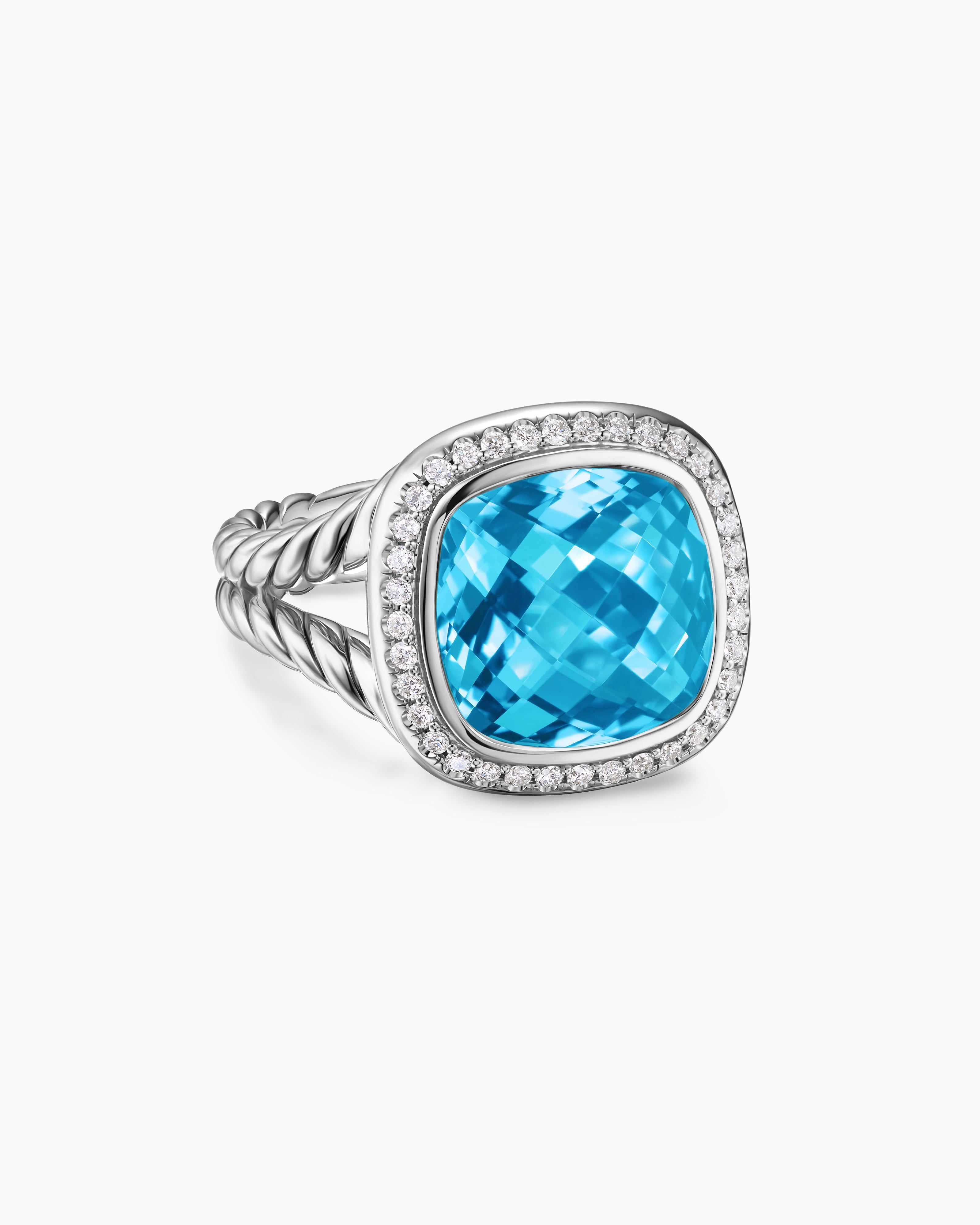 Womens Albion Ring in Sterling Silver with Diamonds, 11mm