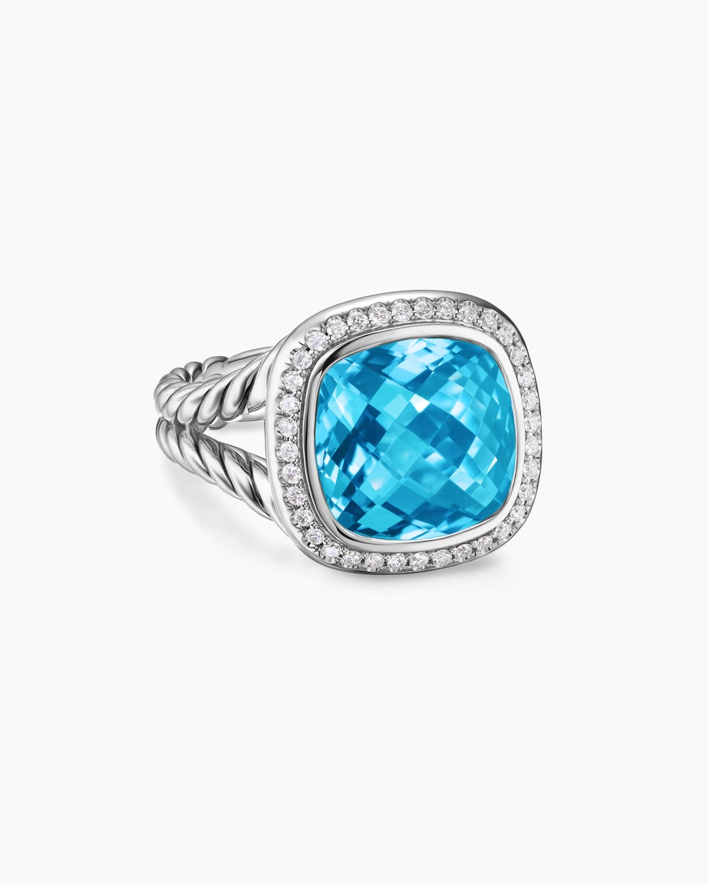 Womens Albion Ring in Sterling Silver with Diamonds, 11mm