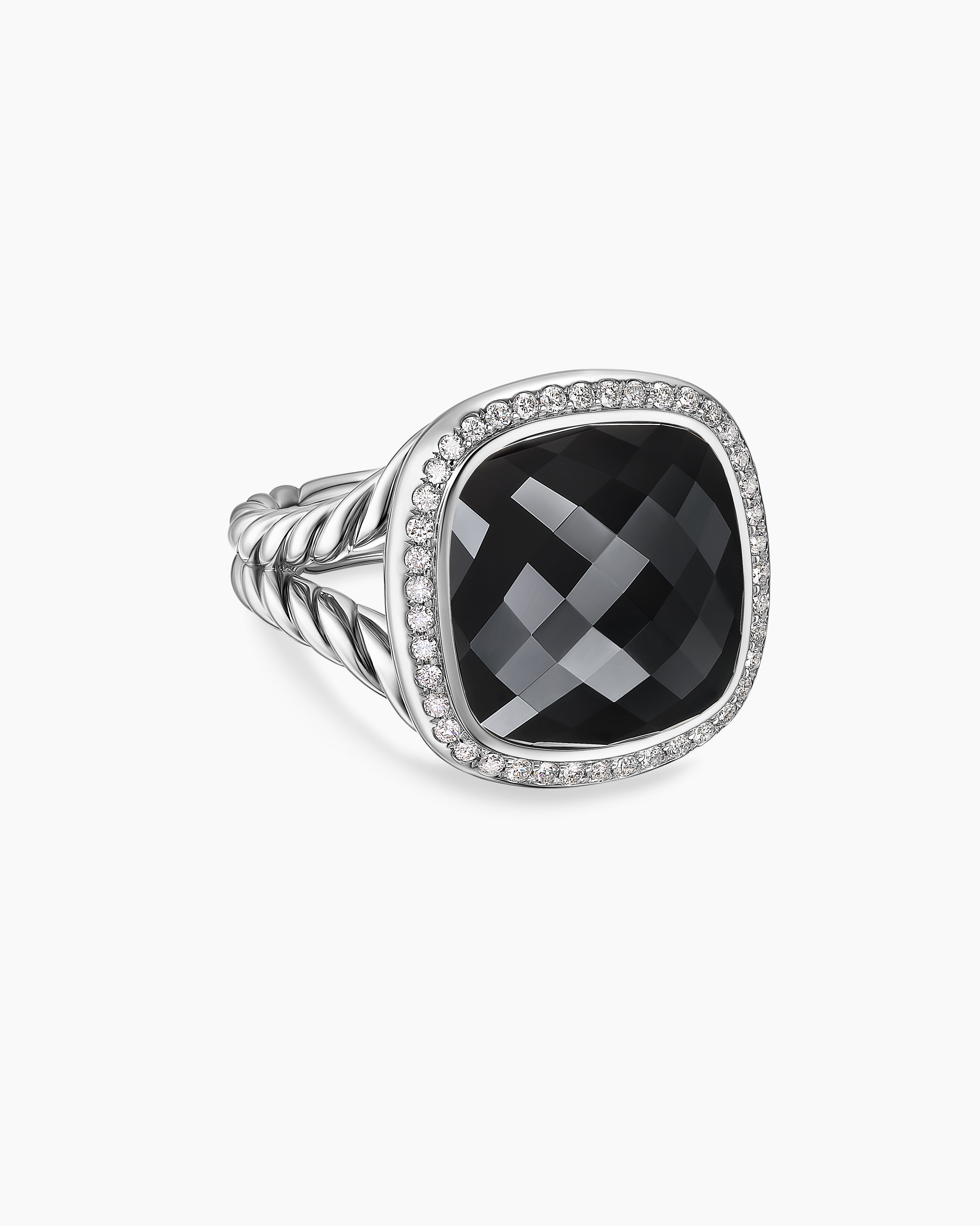 Womens Albion Ring in Sterling Silver with Diamonds, 15mm