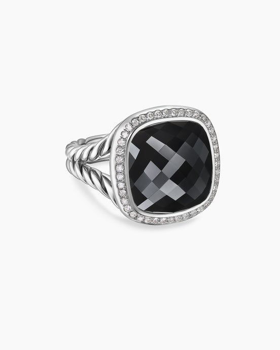 Albion Ring in Sterling Silver with Diamonds, 15mm