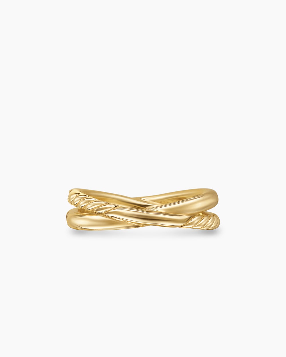 Womens Pavé Crossover Ring in 18K Yellow Gold with Diamonds, 6mm