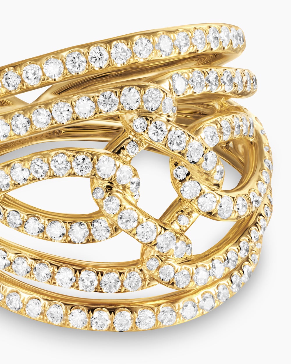 Womens Wisteria Dome Ring in 18K Yellow Gold with Diamonds, 19.3mm