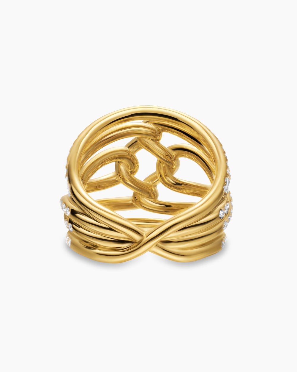 Womens Wisteria Dome Ring in 18K Yellow Gold with Diamonds, 19.3mm