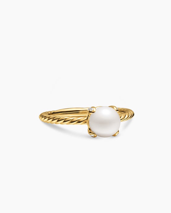 Pearl Classics Ring in 18K Yellow Gold with Diamonds, 2mm