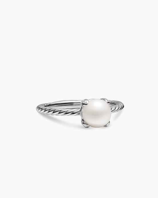 Pearl Classics Ring in Sterling Silver with Diamonds, 2mm