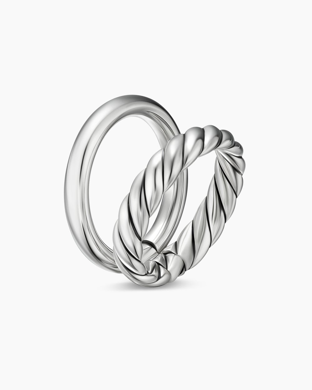 Bague deux rangs DY Mercer en argent massif, 8 mm femme