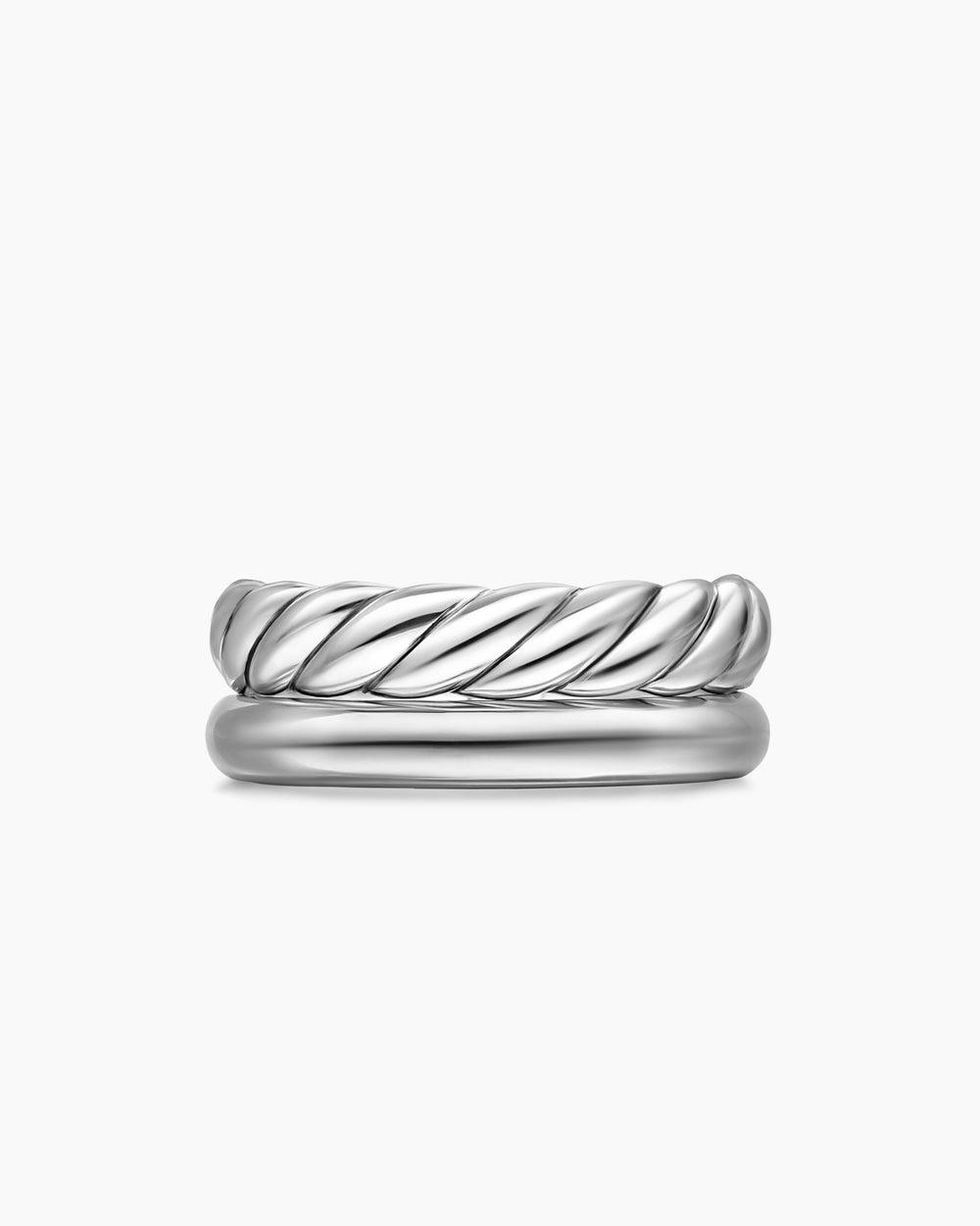 Bague deux rangs DY Mercer en argent massif, 8 mm femme