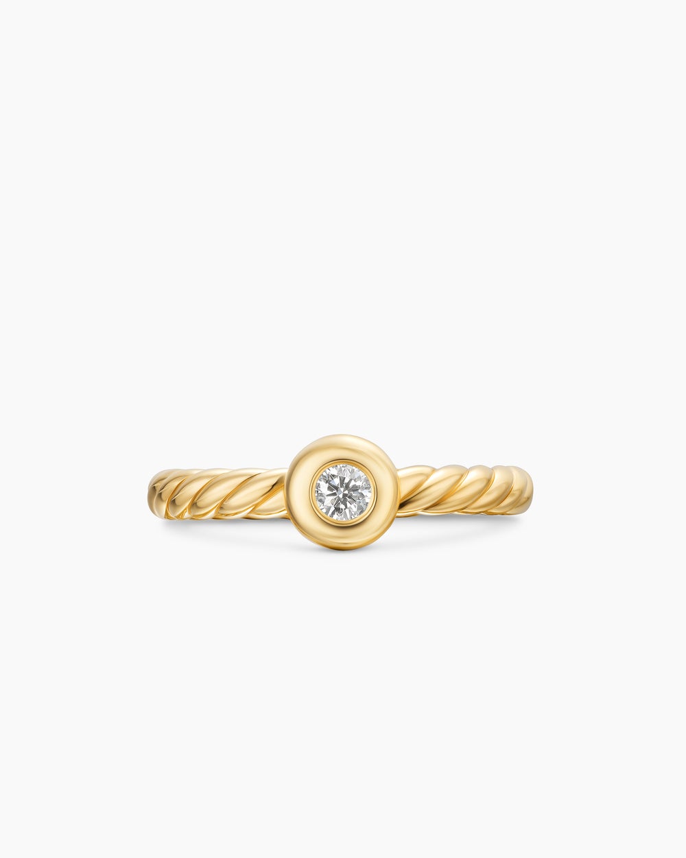 Bague Petite Cable avec or jaune 18 carats avec diamant central, 2,8 mm femmes