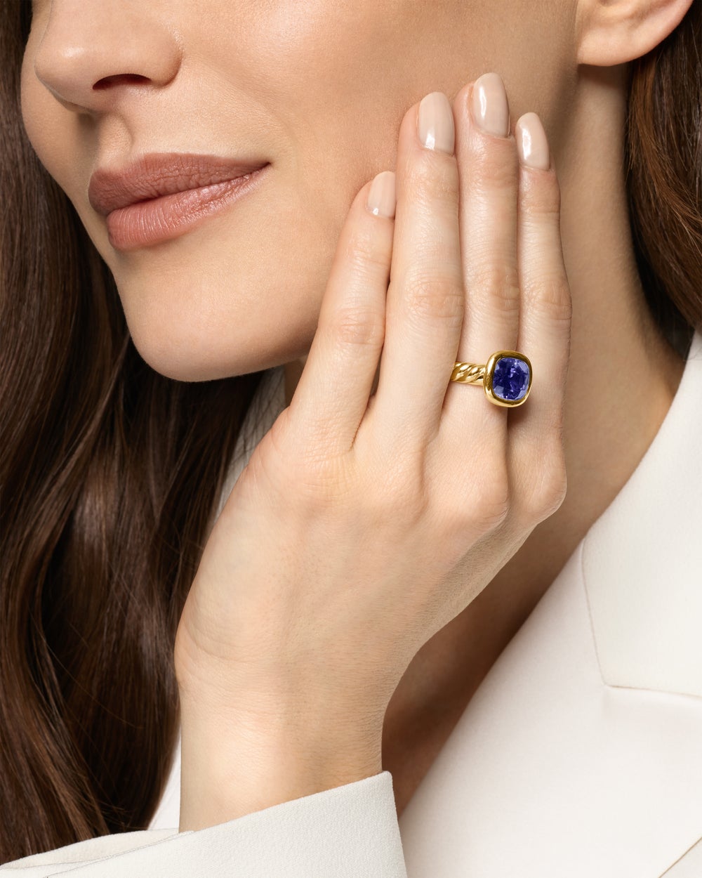 Womens DY Mercer Color Stone Ring in 18K Yellow Gold, 10mm