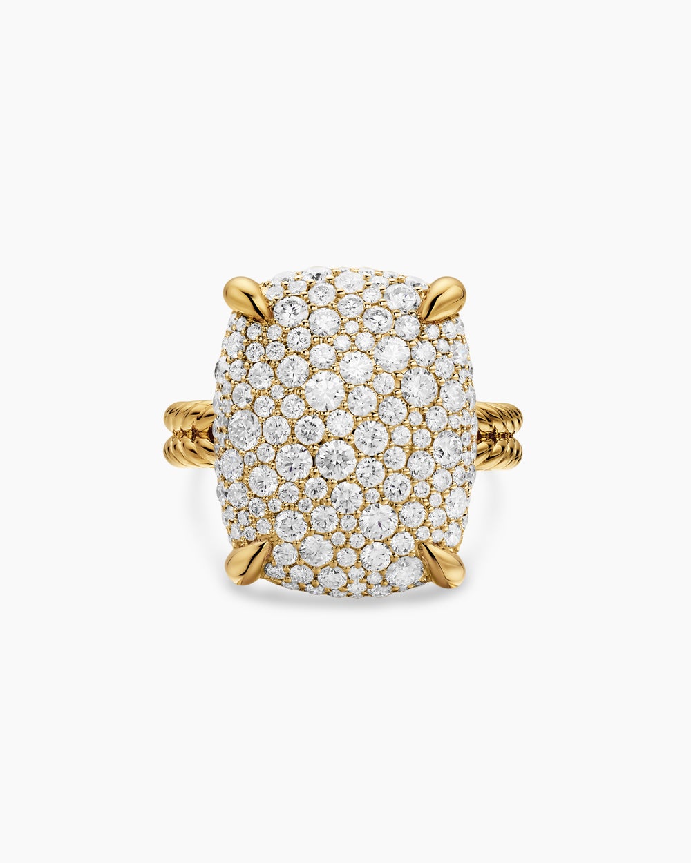 Womens Chatelaine® Elongated Ring in 18K Yellow Gold with Diamonds, 19mm