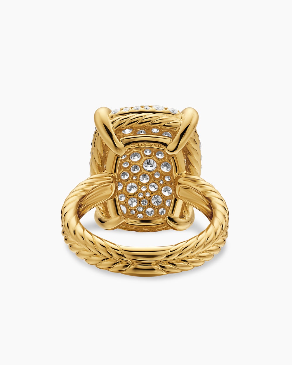 Womens Chatelaine® Elongated Ring in 18K Yellow Gold with Diamonds, 19mm