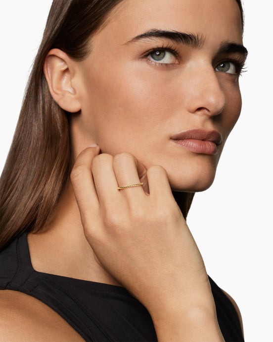 Cable Band Ring in 18ct Yellow Gold, 1.7mm