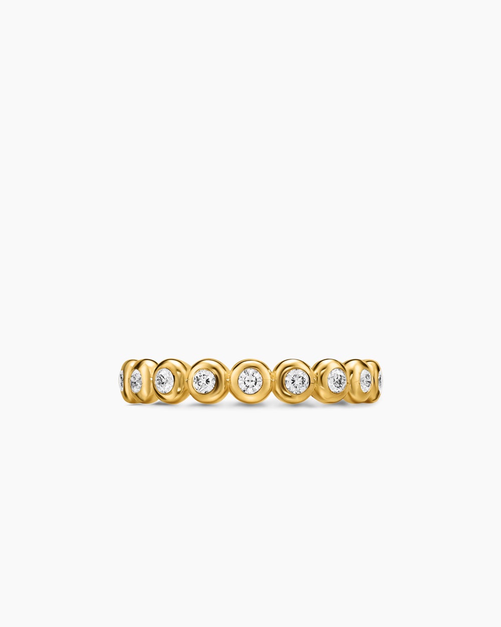 Anneau serti en chaton en or jaune 18 carats avec diamants, 3,7 mm femme
